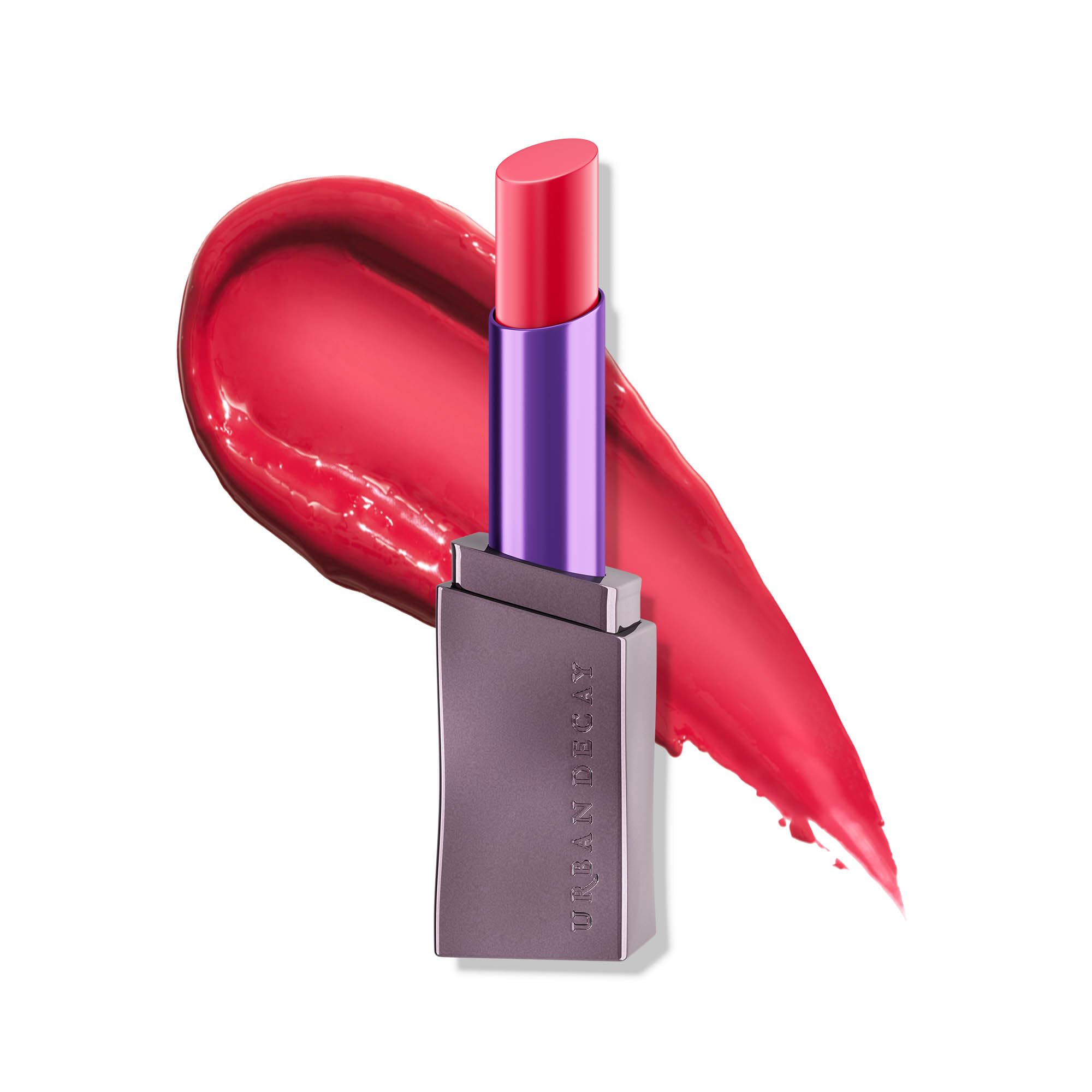 Urban Decay Vice Hydrating Lipstick The 405 in sheer bright cherry red delivers color with hydrating comfort.