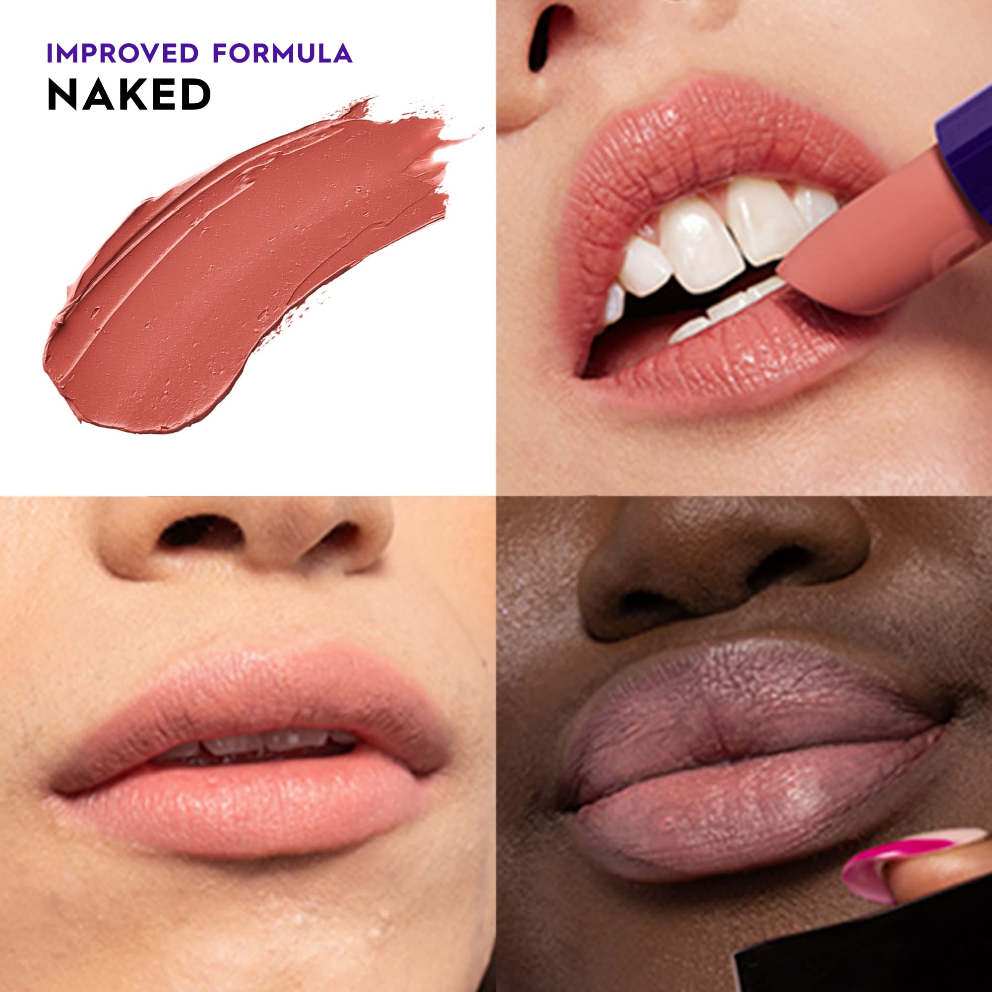 URBAN DECAY Vice Hydrating Lipstick swatch in rose-nude for everyday glam