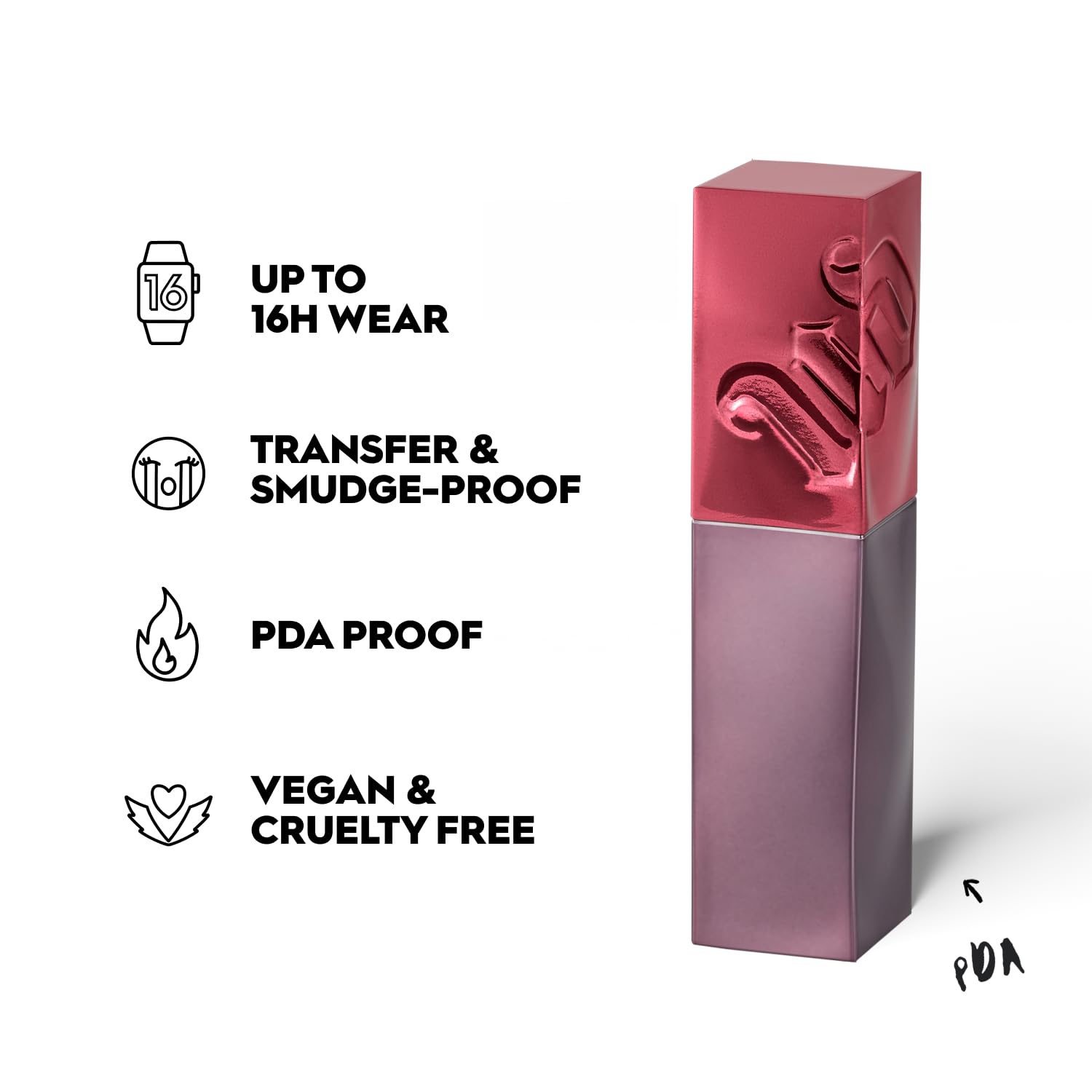 Urban Decay Vice Lip Bond application display with smooth layer.