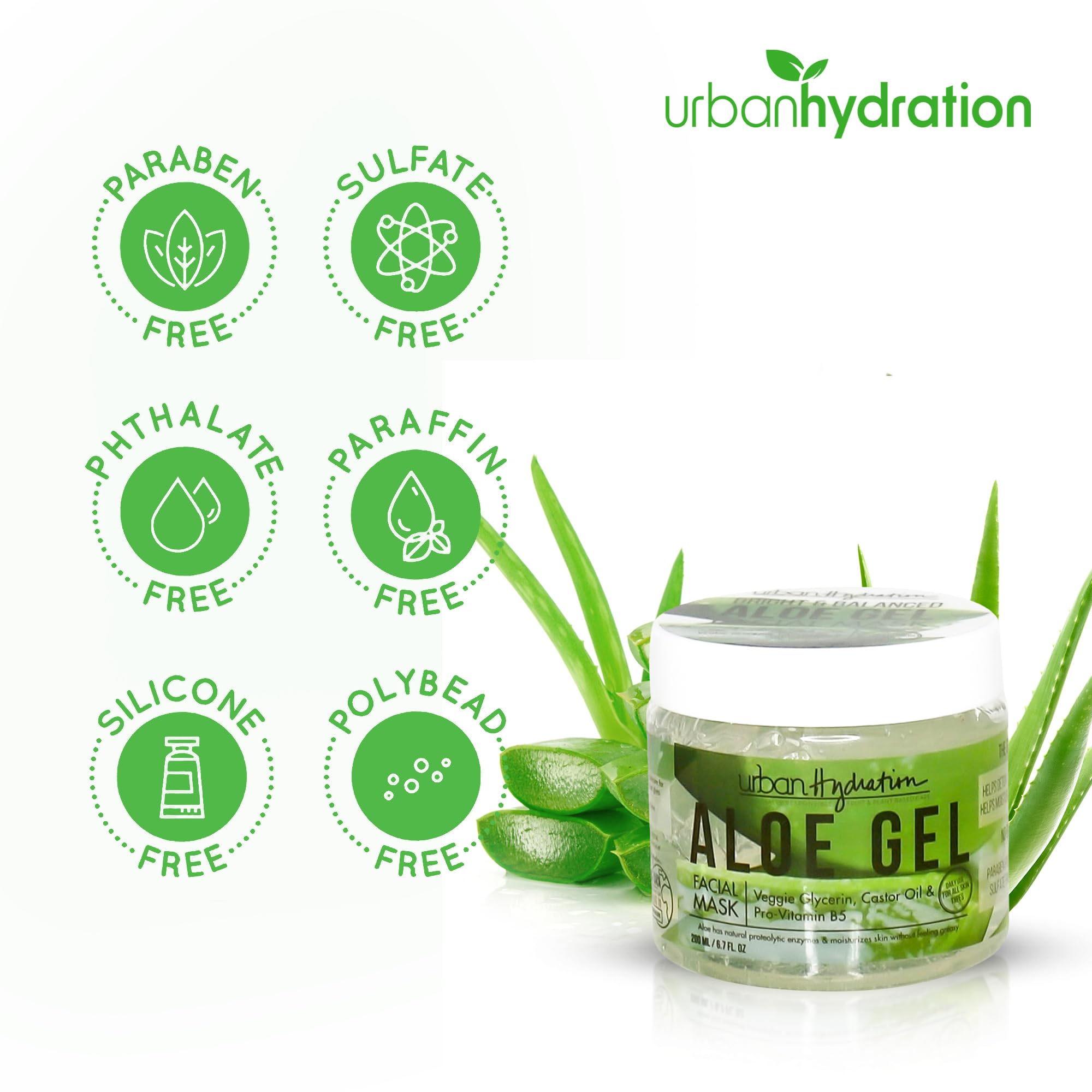 Urban Hydration Aloe Vera mask being applied for a refreshing, oil-control spa-like treatment.