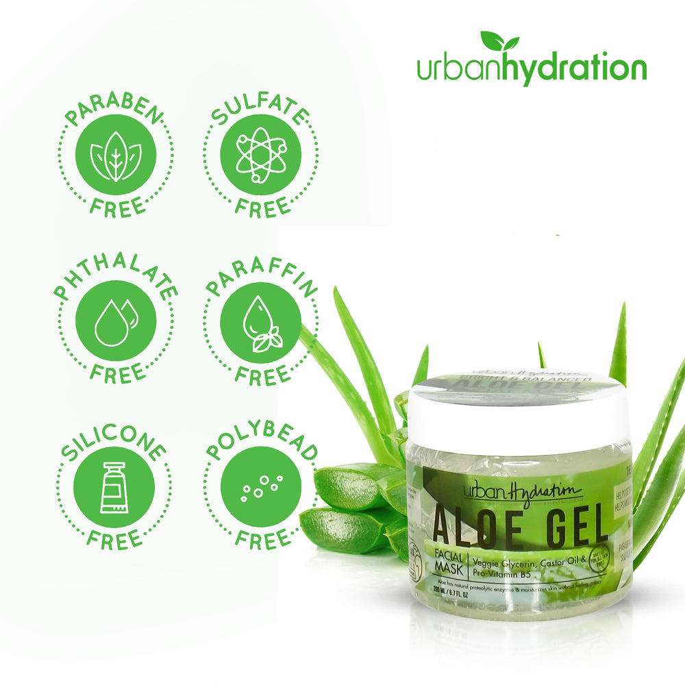 Urban Hydration Aloe Vera mask being applied for a refreshing, oil-control spa-like treatment.