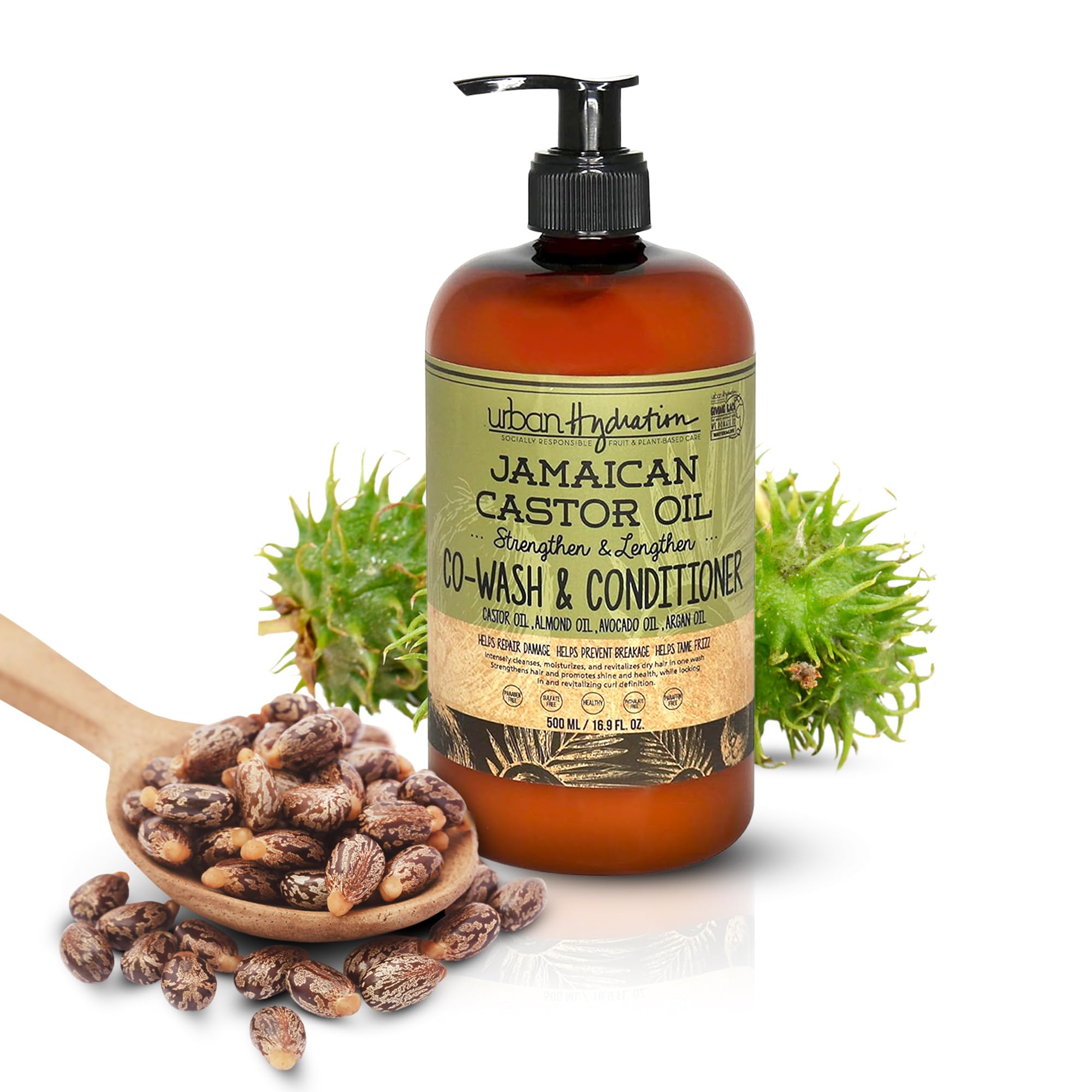 Urban Hydration Jamaican Castor Oil Co-Wash bottle with sulfate-free formula for all hair types.