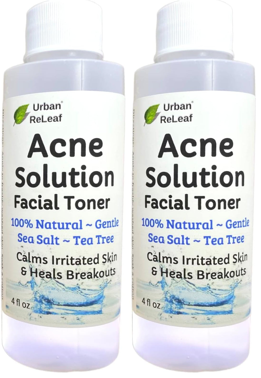 Urban ReLeaf Acne Solution Facial Toner bottle front view promotes a soothing skin care ritual.
