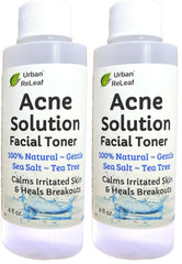 Urban ReLeaf Acne Solution Facial Toner bottle front view promotes a soothing skin care ritual.