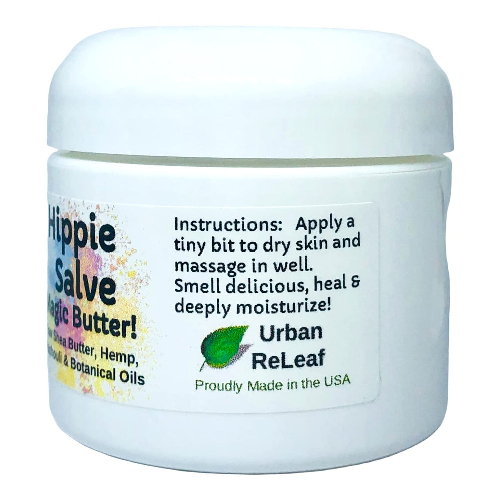 Urban ReLeaf Hippie Salve solid texture shown, ideal for small, targeted moisturization