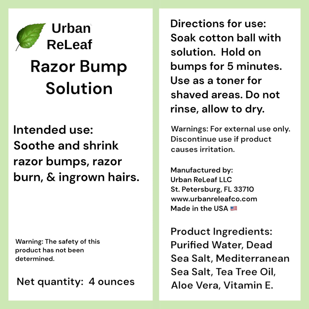 Urban ReLeaf Razor Bump Solution pack of 2 on a clean counter