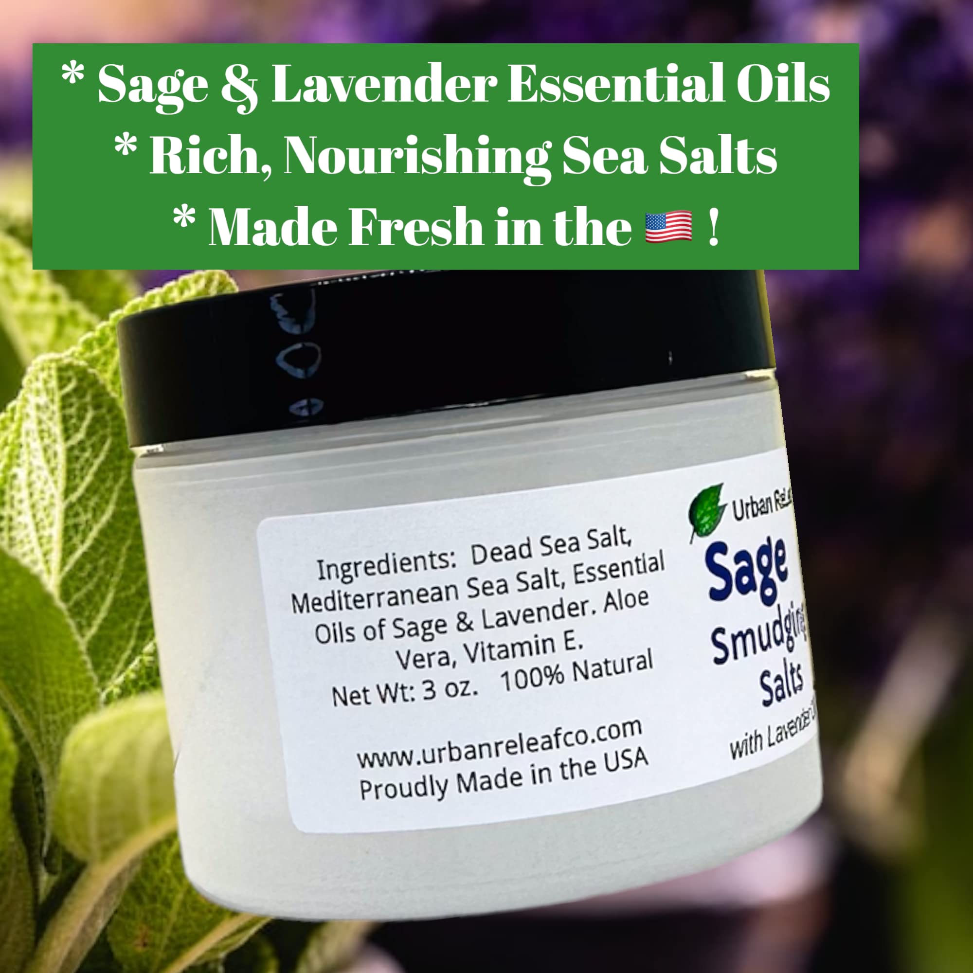 Urban ReLeaf sage leaves and salts set for energy cleansing