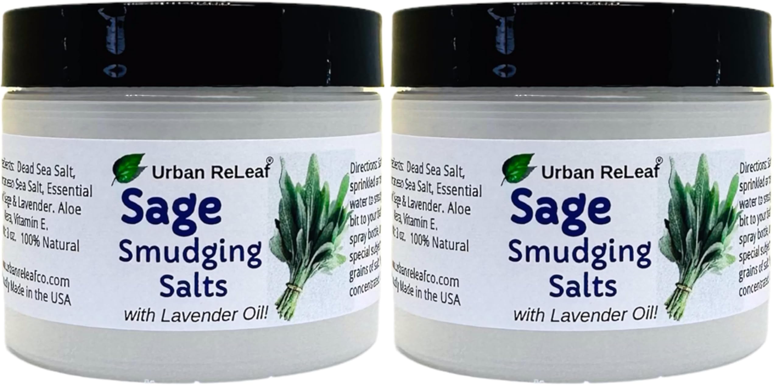 Urban ReLeaf Sage Smudging Salts lavender oil pack for smokeless cleansing rituals