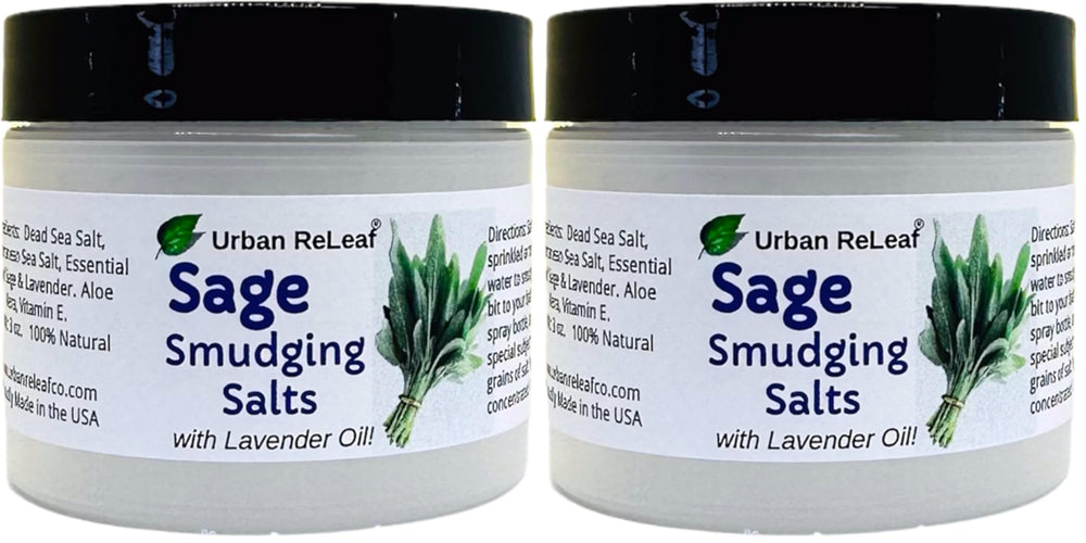 Urban ReLeaf Sage Smudging Salts lavender oil pack for smokeless cleansing rituals