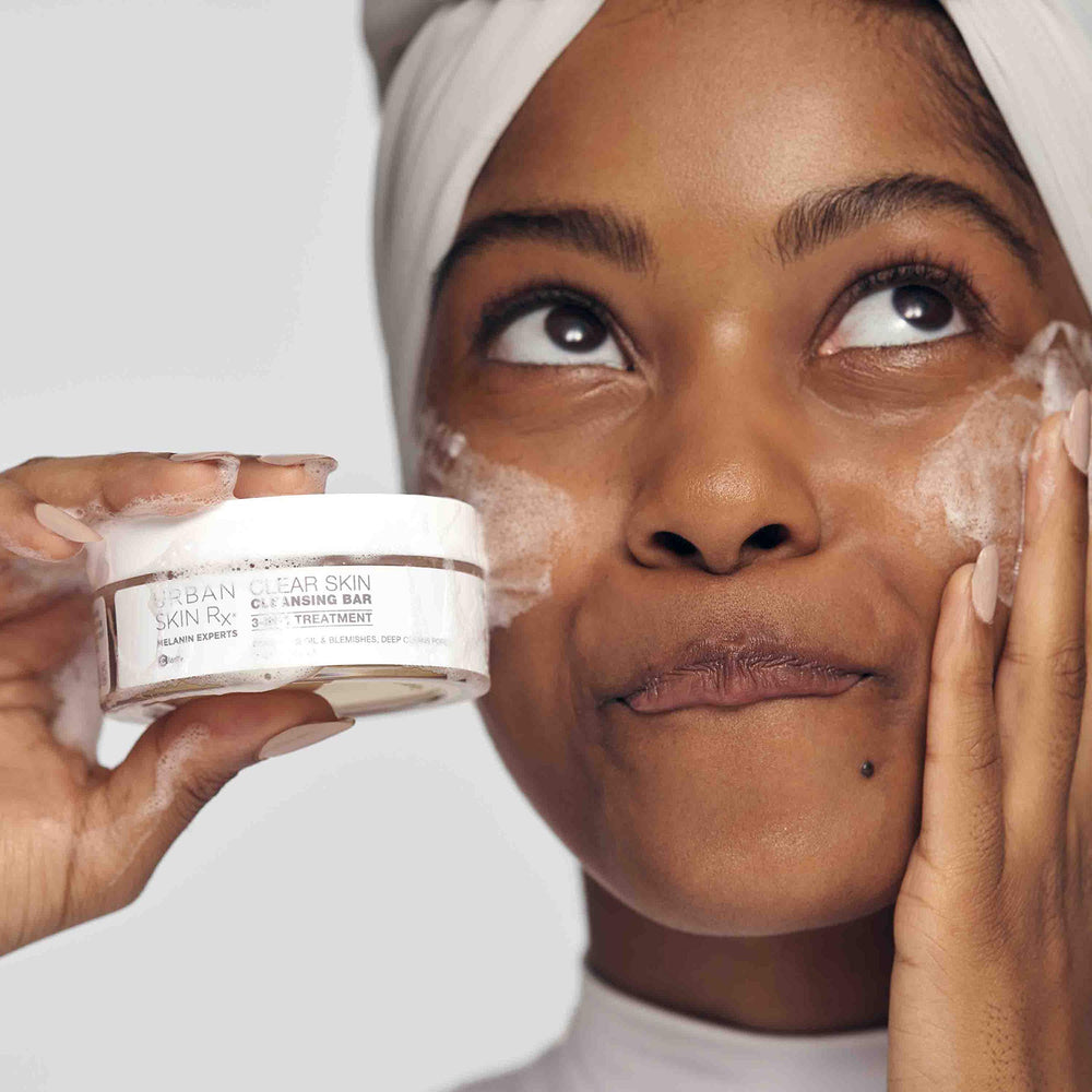 Urban Skin Rx Clear Skin 3-in-1 bar clarifying mask supports pore clarity and blemish appearance
