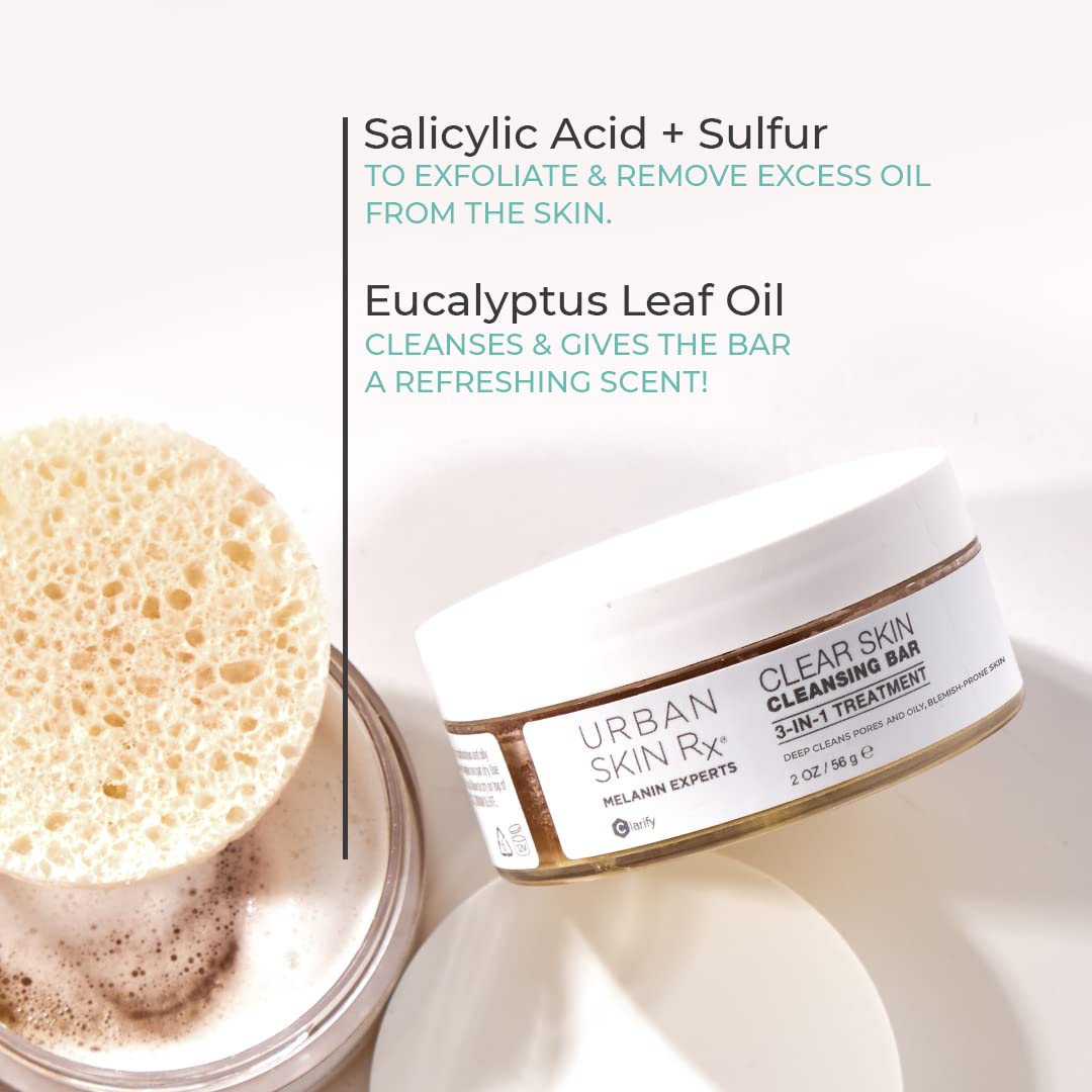 Urban Skin Rx Clear Skin bar exfoliator assists in gentle dead-skin removal for smoother texture