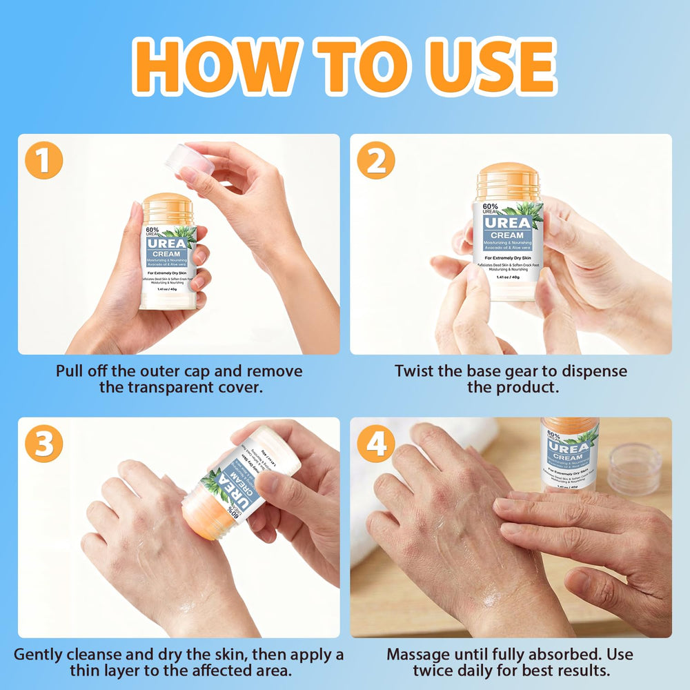 60% Urea Cream Stick targets calluses for smoother skin texture.