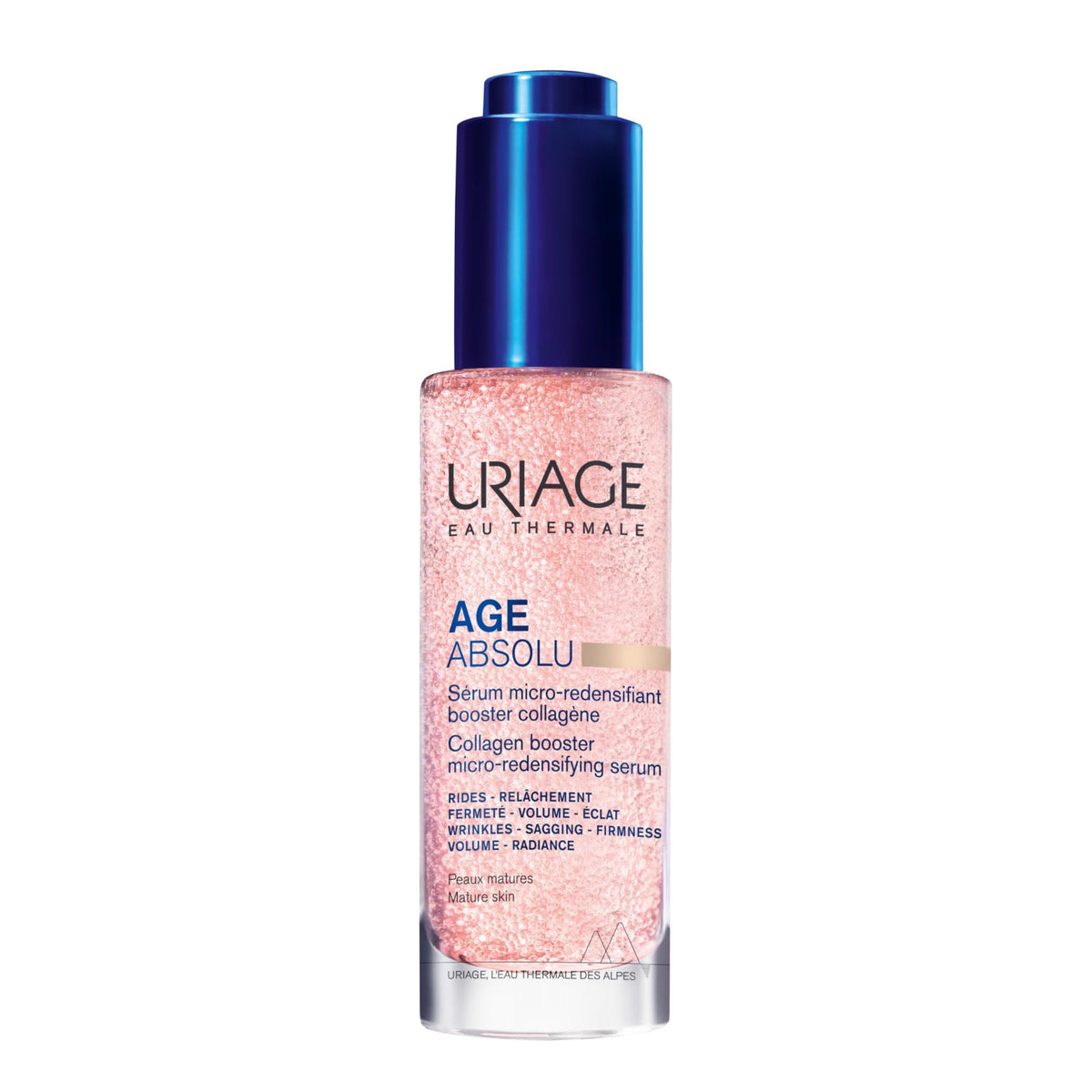 Uriage Age Absolu serum microspheres close-up showing plumpness and texture