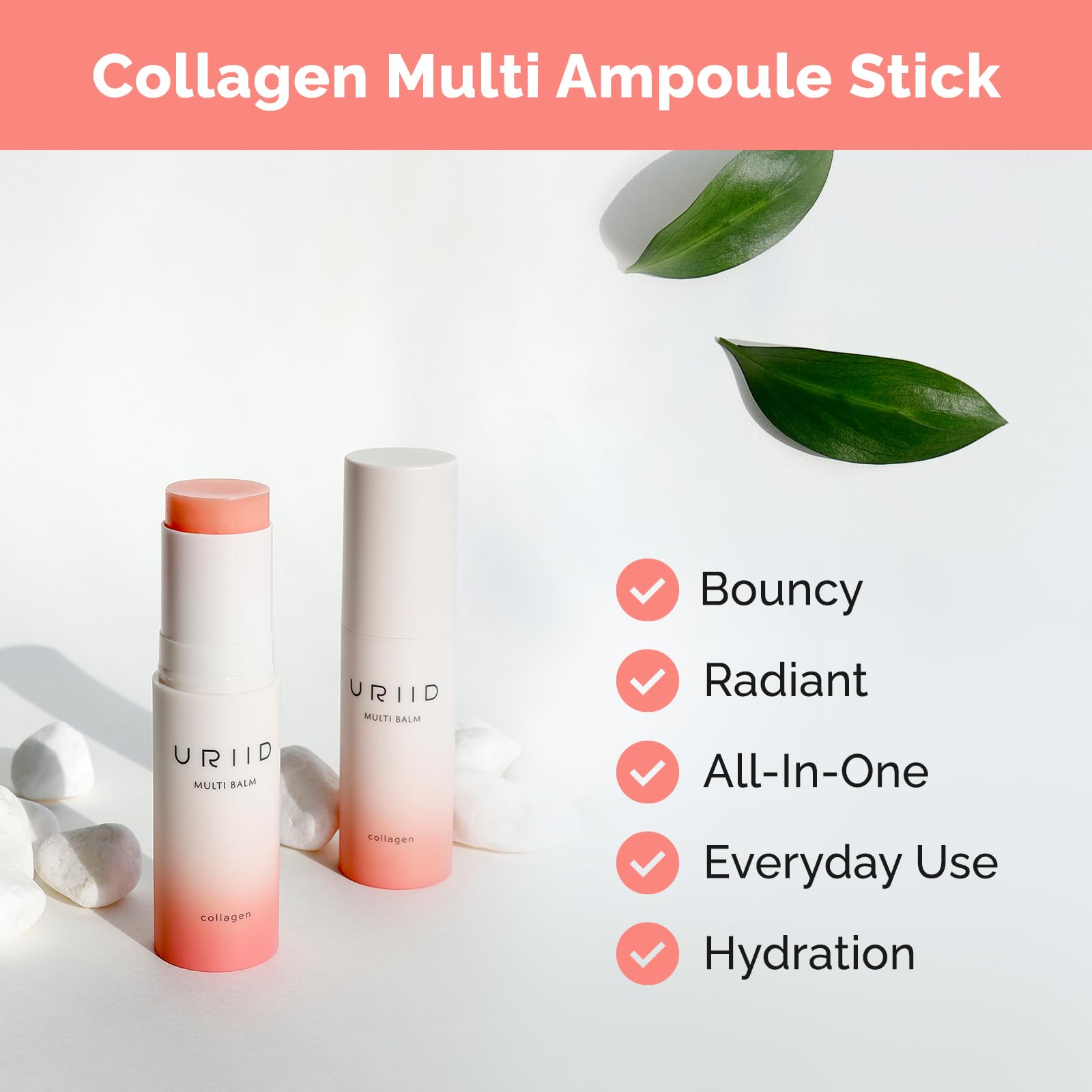 URIID Collagen Multi Ampoule Stick in-use shot for on-the-go moisture