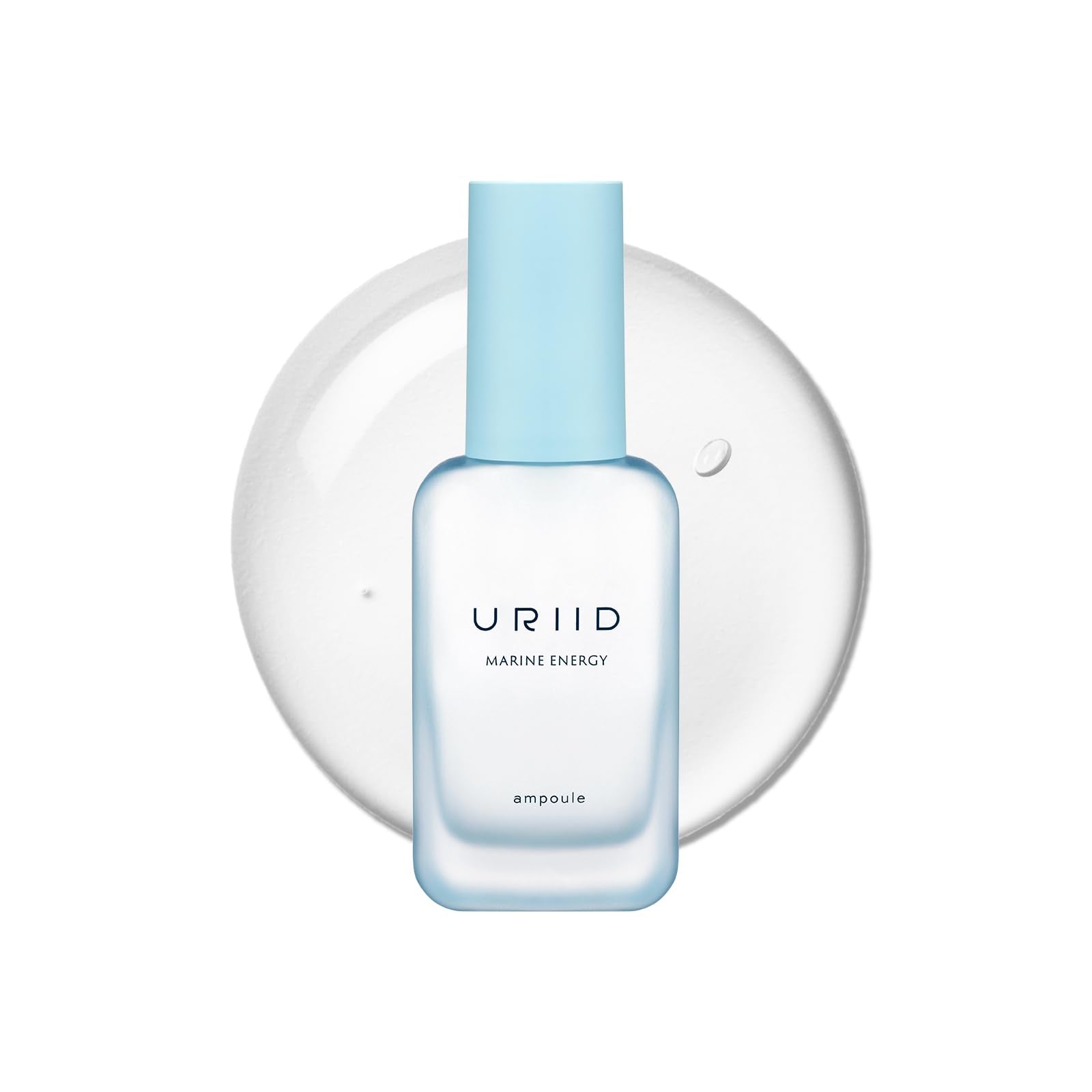 URIID Marine Energy Ampoule Essence bottle close-up showing premium packaging and deep hydration.