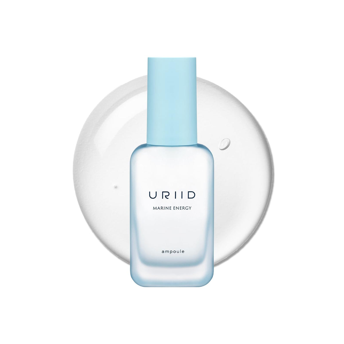 URIID Marine Energy Ampoule Essence bottle close-up showing premium packaging and deep hydration.