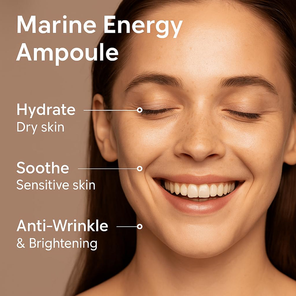 URIID Marine Energy Ampoule Essence pH 5.5 balanced label indicates gentle formula.