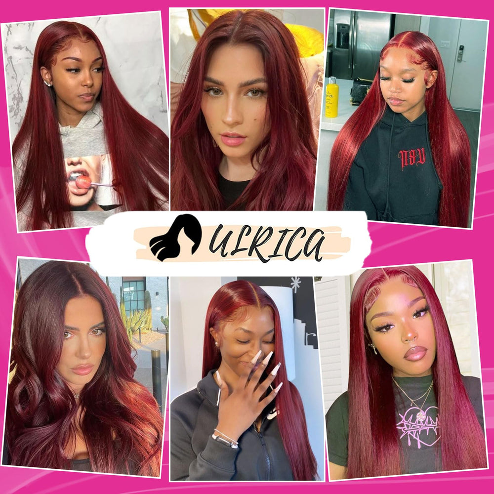 ULRICA 99J wig styling options from straight to curled looks with pre-plucked hairline
