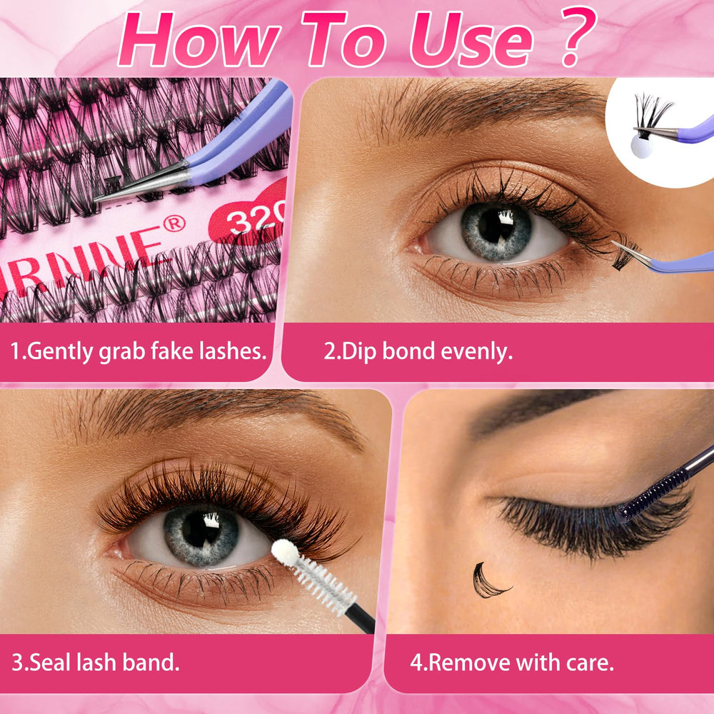 URNNE lightweight PBT lashes for comfortable all-day wear.