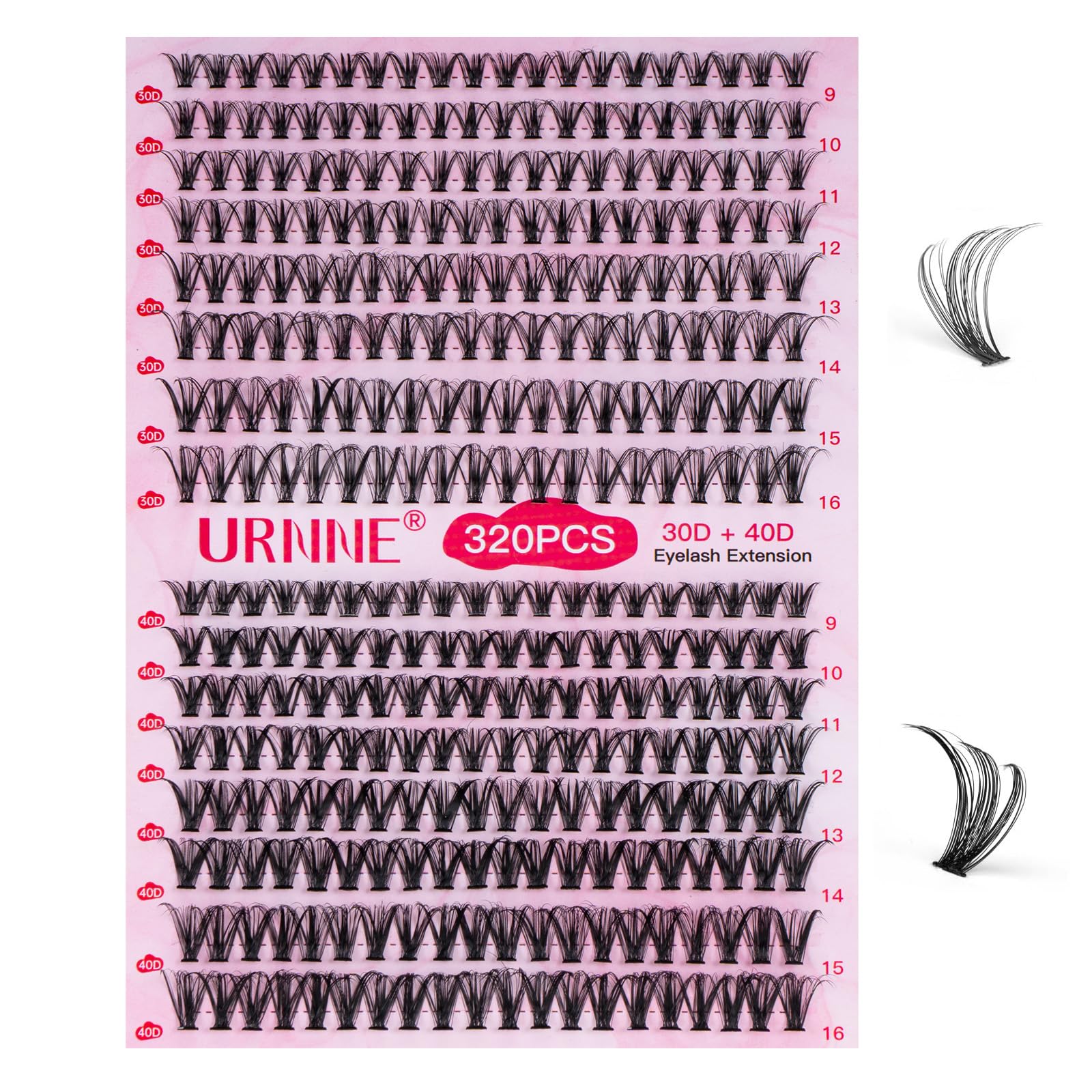 URNNE natural eye-shape-enhancing lash clusters for versatile looks.
