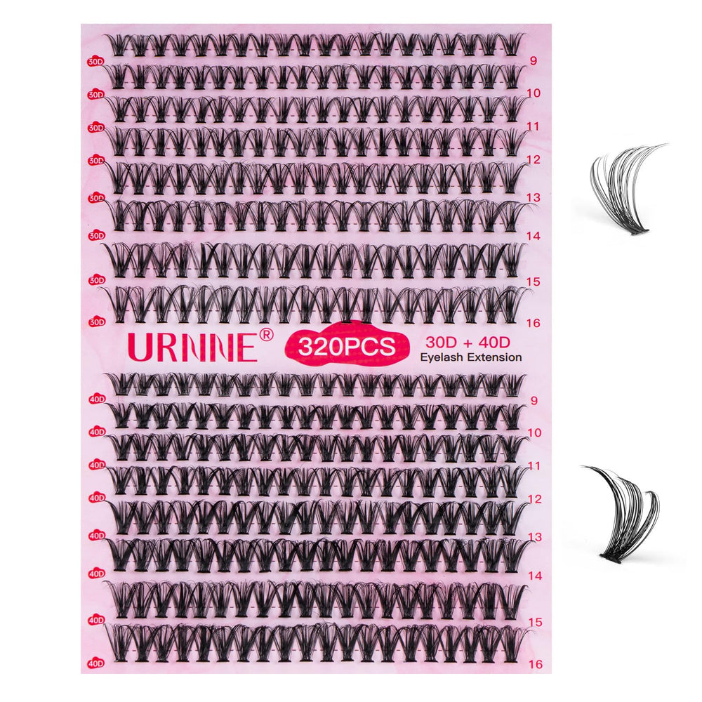 URNNE natural eye-shape-enhancing lash clusters for versatile looks.