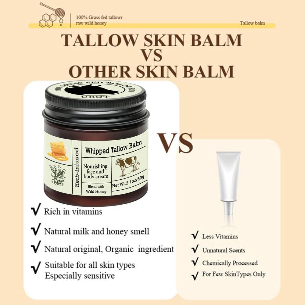 URQT beef tallow soft skin finish with non-greasy feel