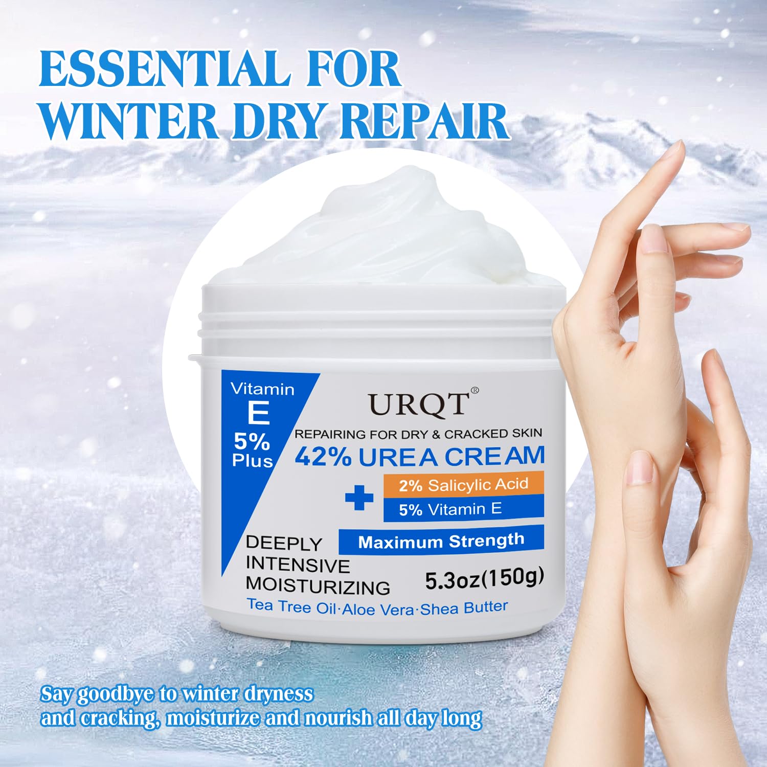 URQT night routine application illustrates easy evening hydration.