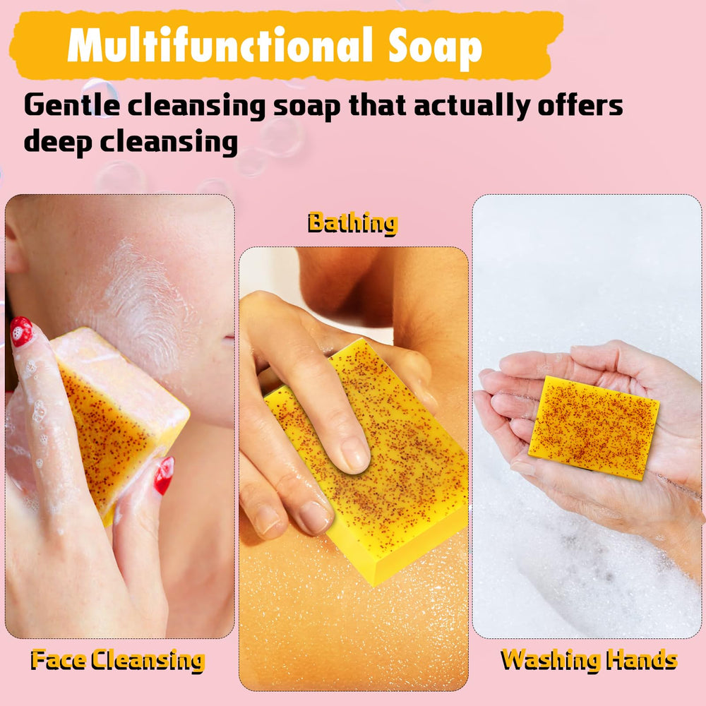Urrznp soap bar showing vibrant turmeric lemon color and gentle texture for sensitive skin