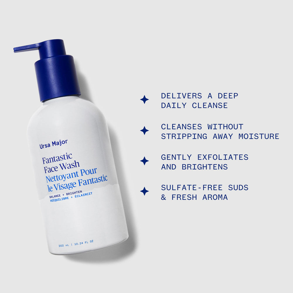 Ursa Major Fantastic Face Wash aroma blends cedar and spearmint for a sensory cleanse.