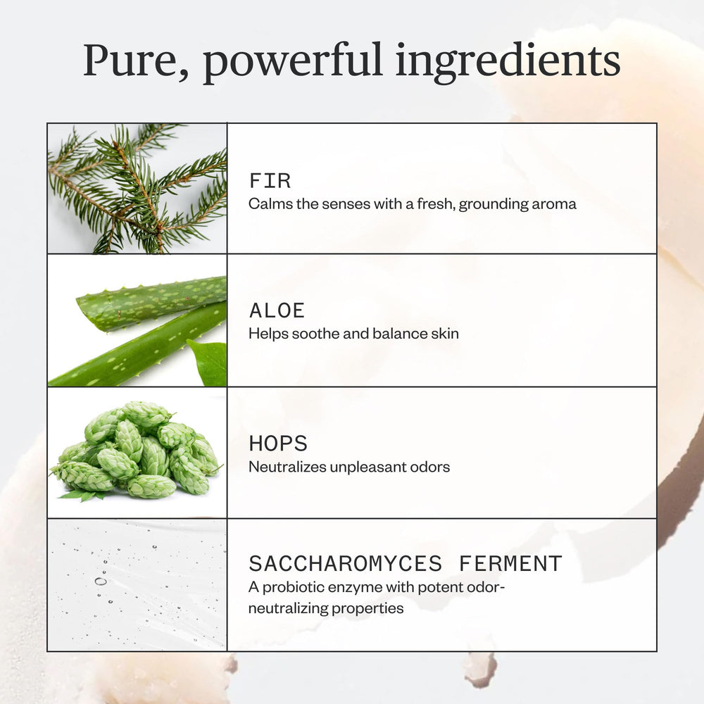 Packaging highlights aluminum-free, cruelty-free, and fragrance-free attributes.