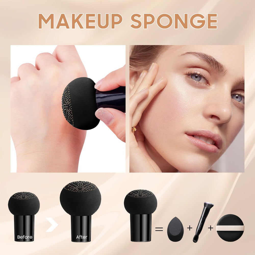 Ursoulney stamping and patting application method for a seamless, skin-fitting look