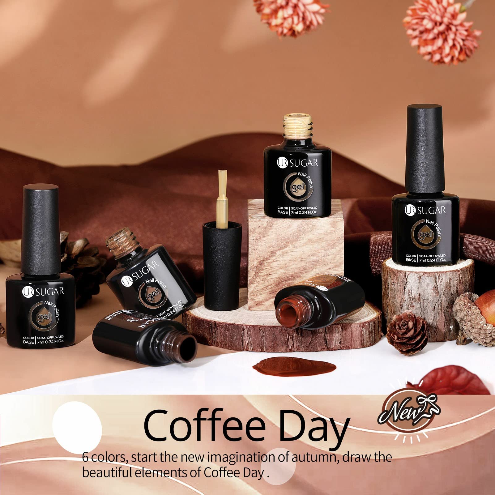 UR SUGAR finished nails displaying long-lasting shine and peel-free wear.