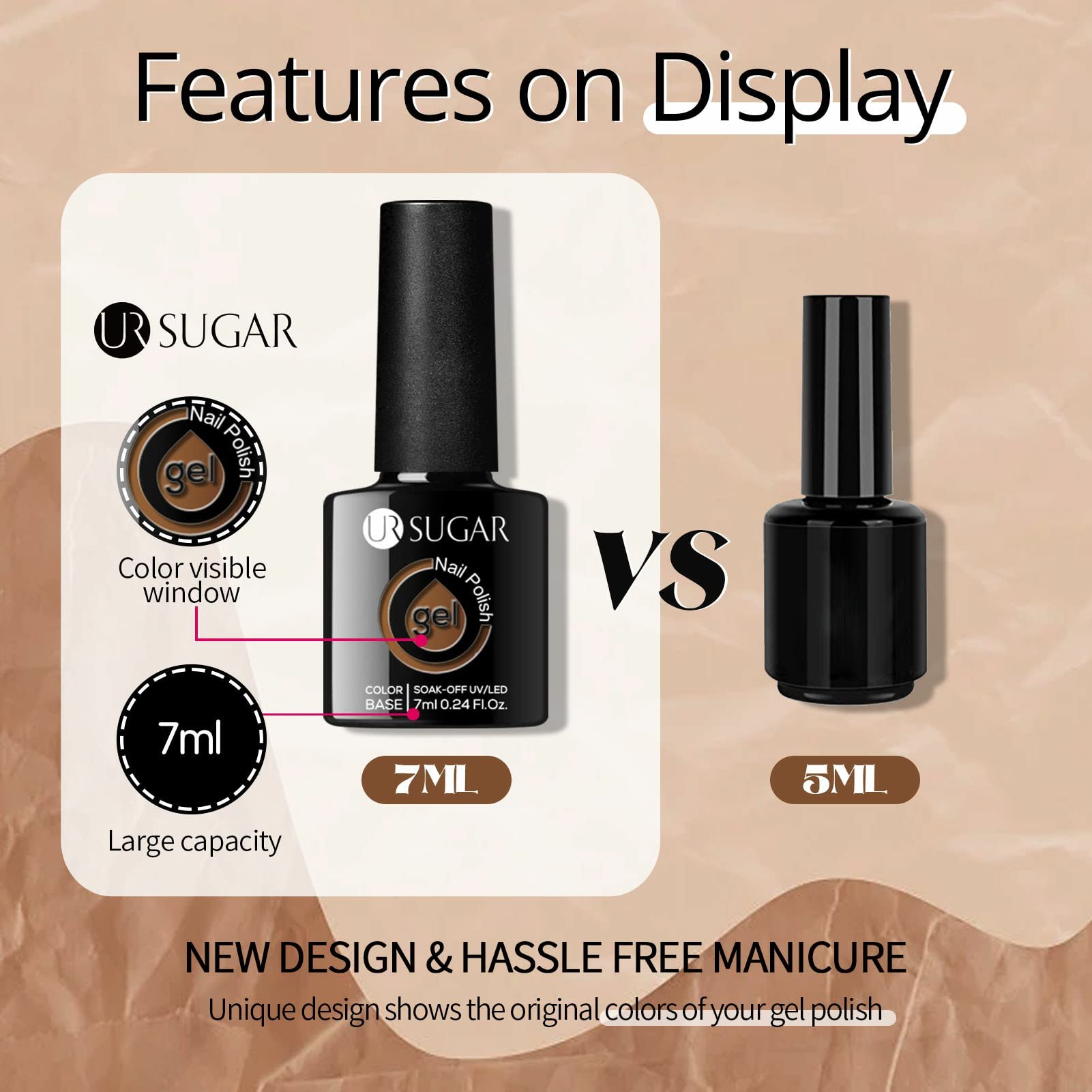 UR SUGAR nails in warm brown hues suited for fall and winter looks.