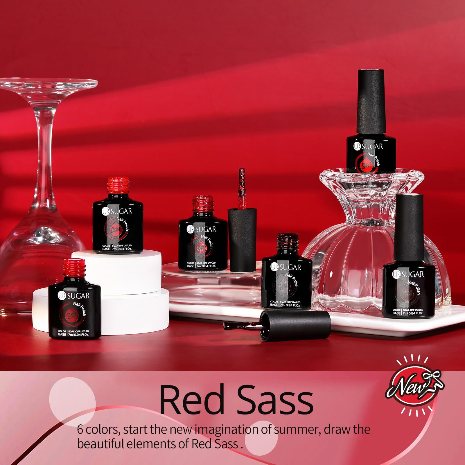 UR SUGAR dark red bottle suitable for bold, chic nails.