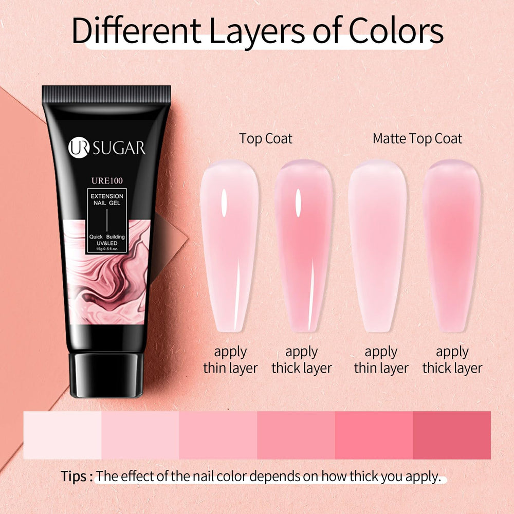 UR SUGAR quick-build gels take about 3 minutes to shape nails.