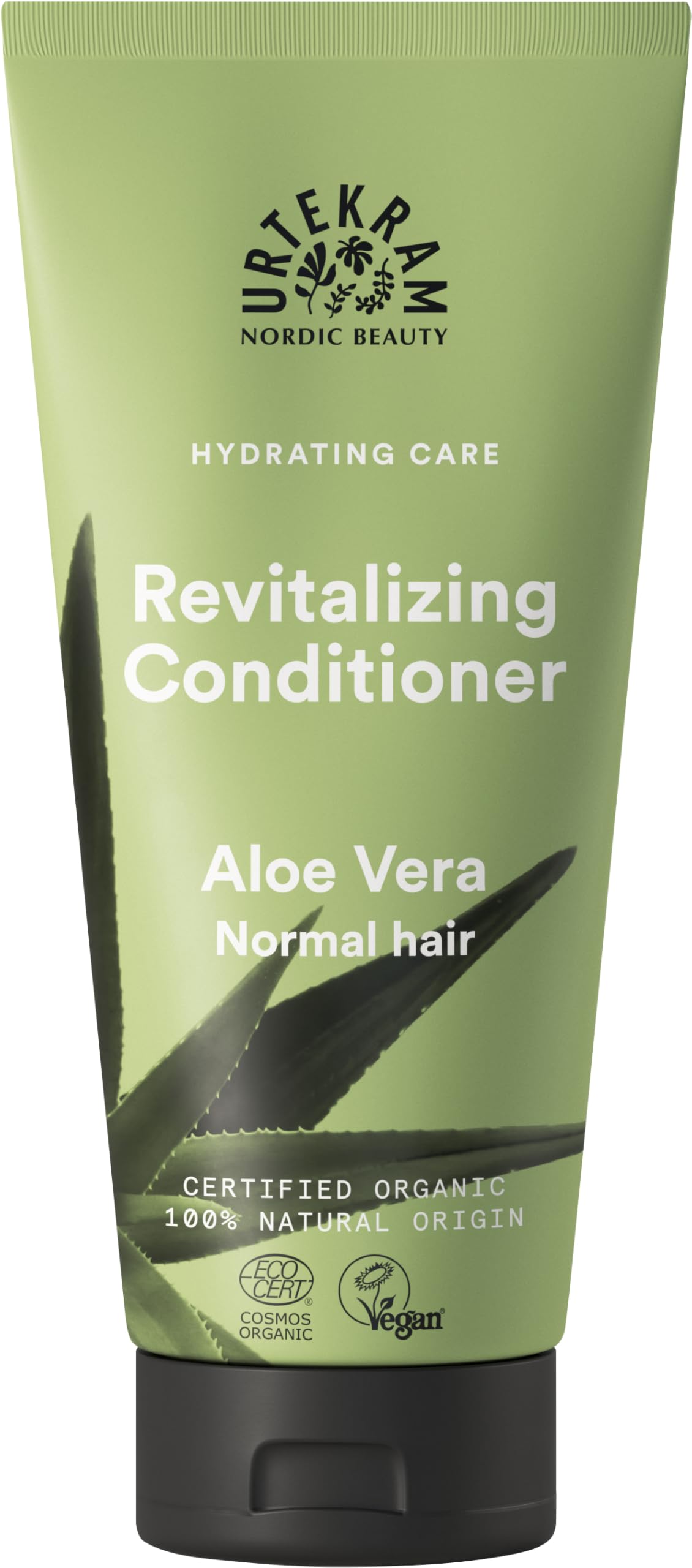 Urtekram Aloe Vera Conditioner bottle showing eco-friendly packaging for healthy hair.