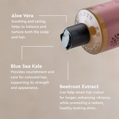 Urtekram Beetroot extract image suggests natural nourishment for color-treated hair.