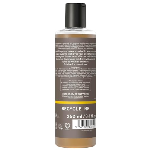 Urtekram Blonde Camomile Shampoo lather close-up shows luxurious foam that feels lightweight