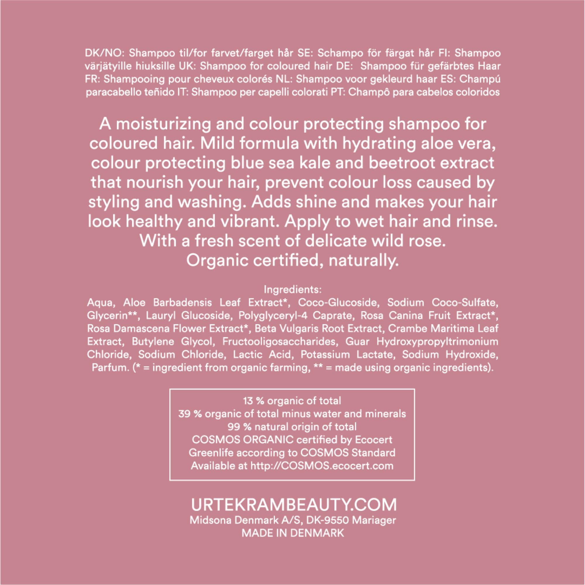 Urtekram Ecocert organic certification label confirms vegan, natural origin.