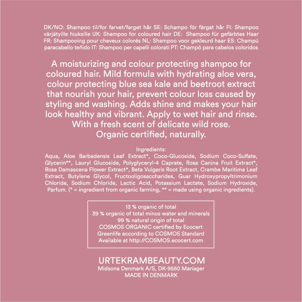 Urtekram Ecocert organic certification label confirms vegan, natural origin.