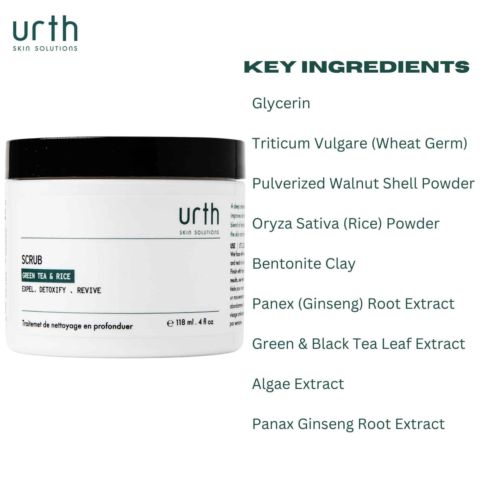 Closeup of walnut shell powder and rice granules highlighting exfoliating texture