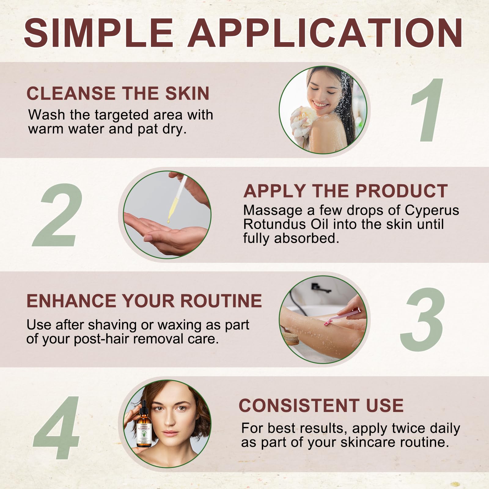 Uruses Cyperus Rotundus Oil suits all skin types for daily use