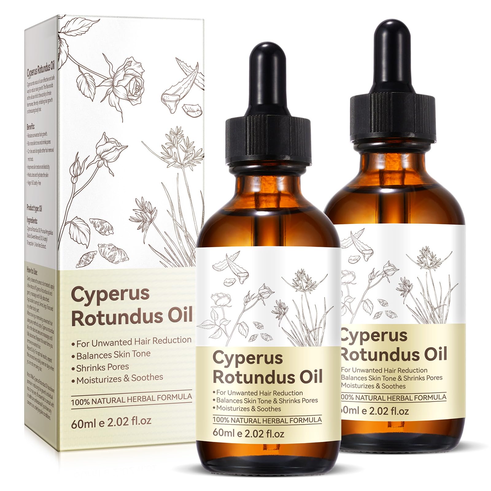 Uruses Cyperus Rotundus Oil bottle close-up for smoother skin.
