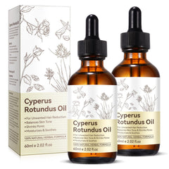 Uruses Cyperus Rotundus Oil bottle close-up for smoother skin.