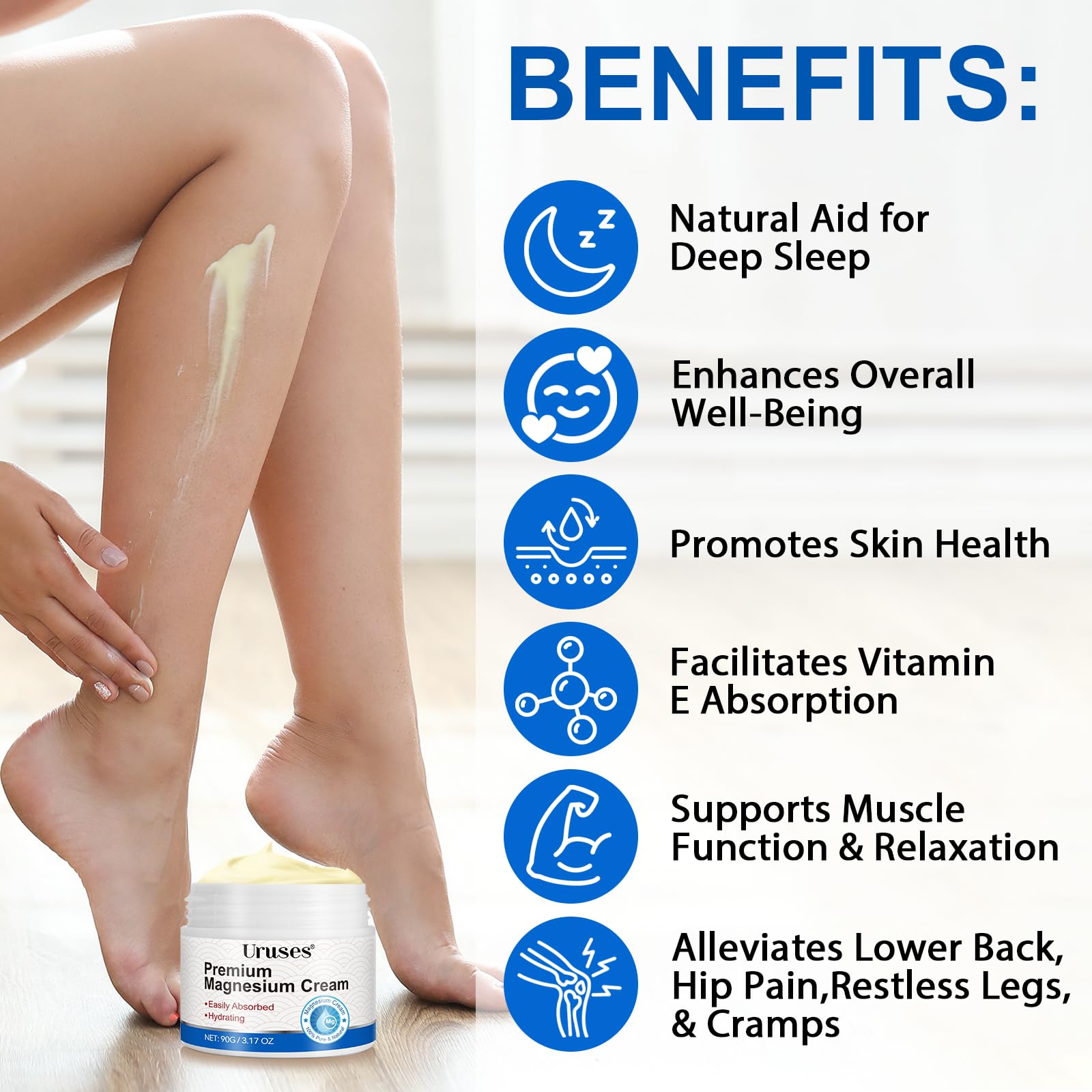 Uruses Magnesium Cream dosage guide visual supports safe daily use.