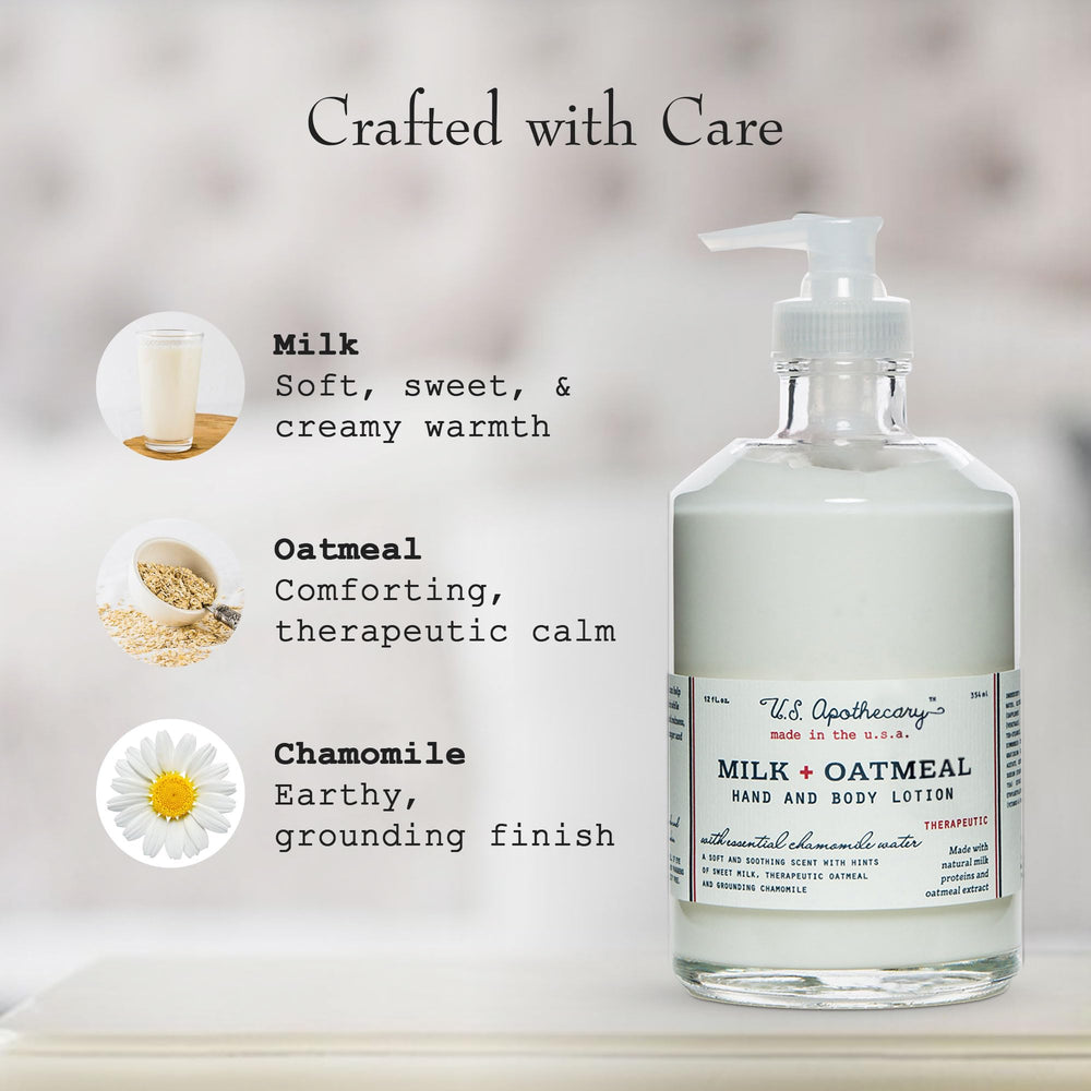 Elegant gift box featuring US Apothecary lotion