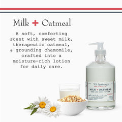 Hand applying US Apothecary Milk & Oatmeal lotion
