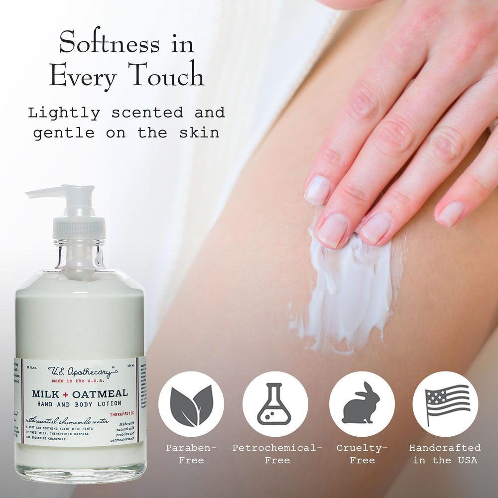 Close-up of US Apothecary Milk & Oatmeal lotion texture