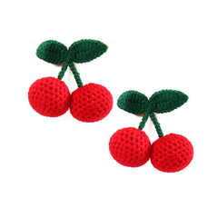 USBCele cherry crochet hair clip with playful color for kids' hairstyles