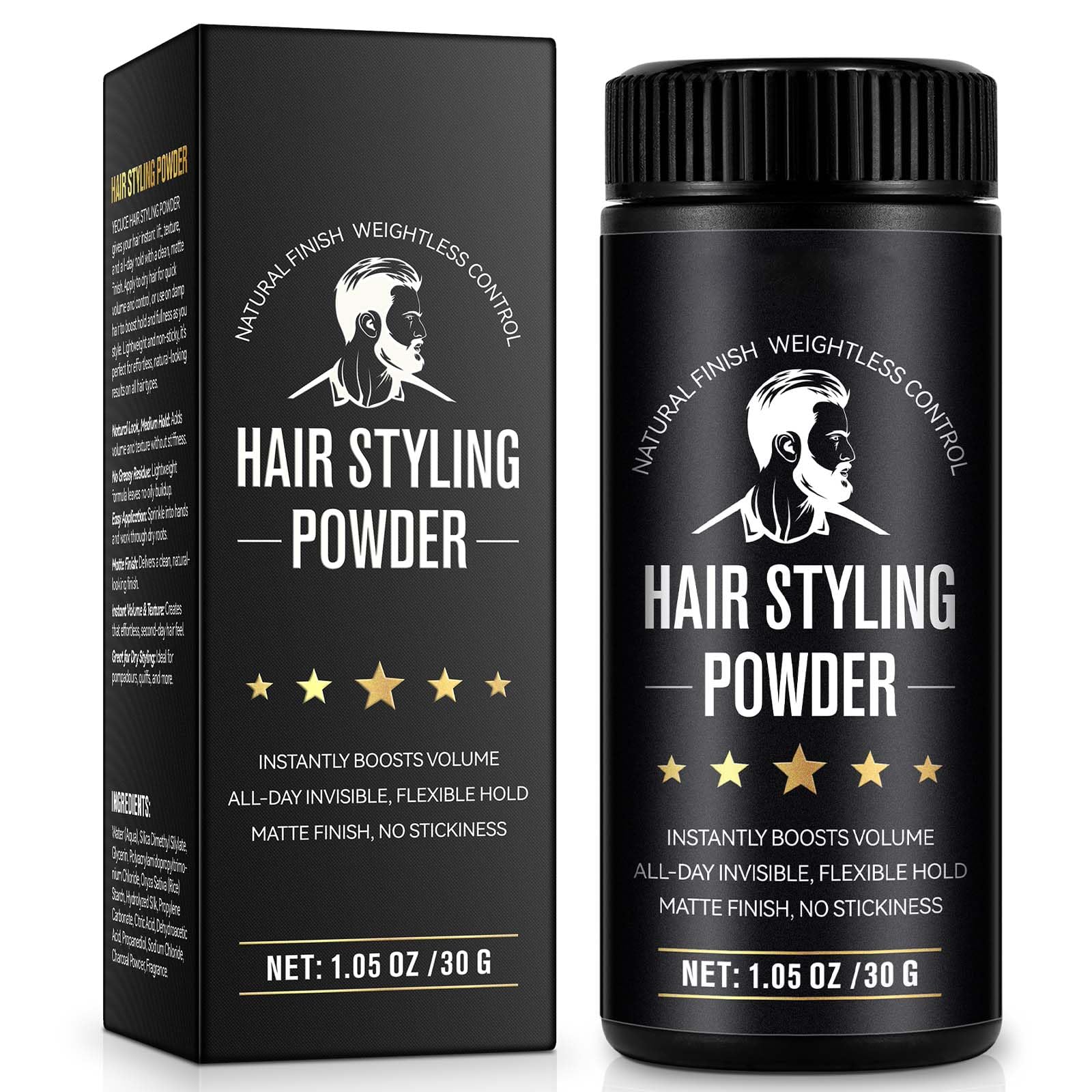 USBSREGARDS Hair Styling Powder Pack Shot showing volumizing powder for fuller hair.